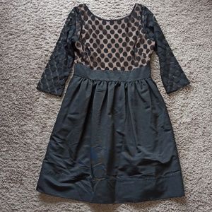 NWT Eliza J Black Polka Dot Long Sleeve Dress